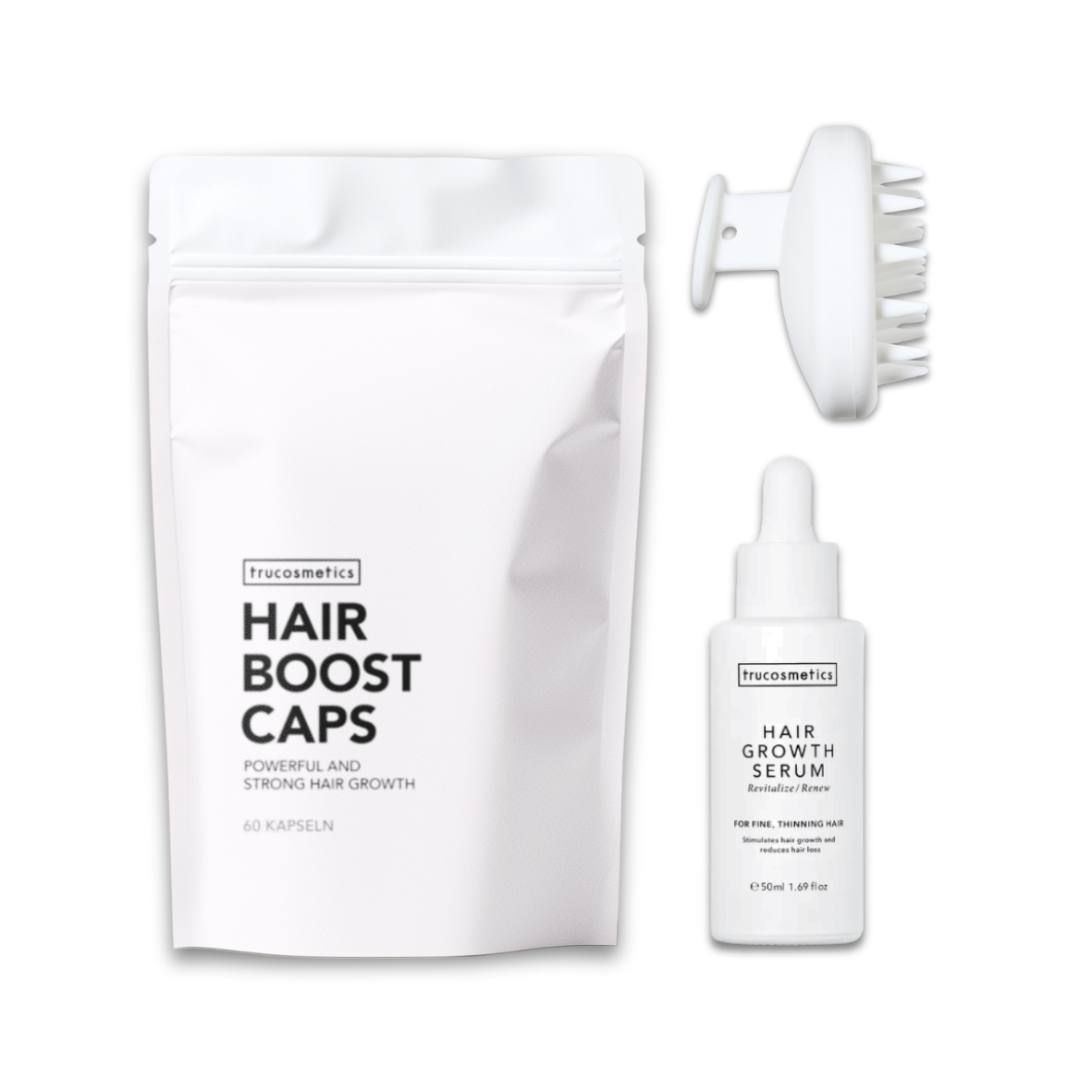 ALL ABOUT HAIR GROWTH SET - Haarserum + Haarvitamine + Kopfmassagebürste