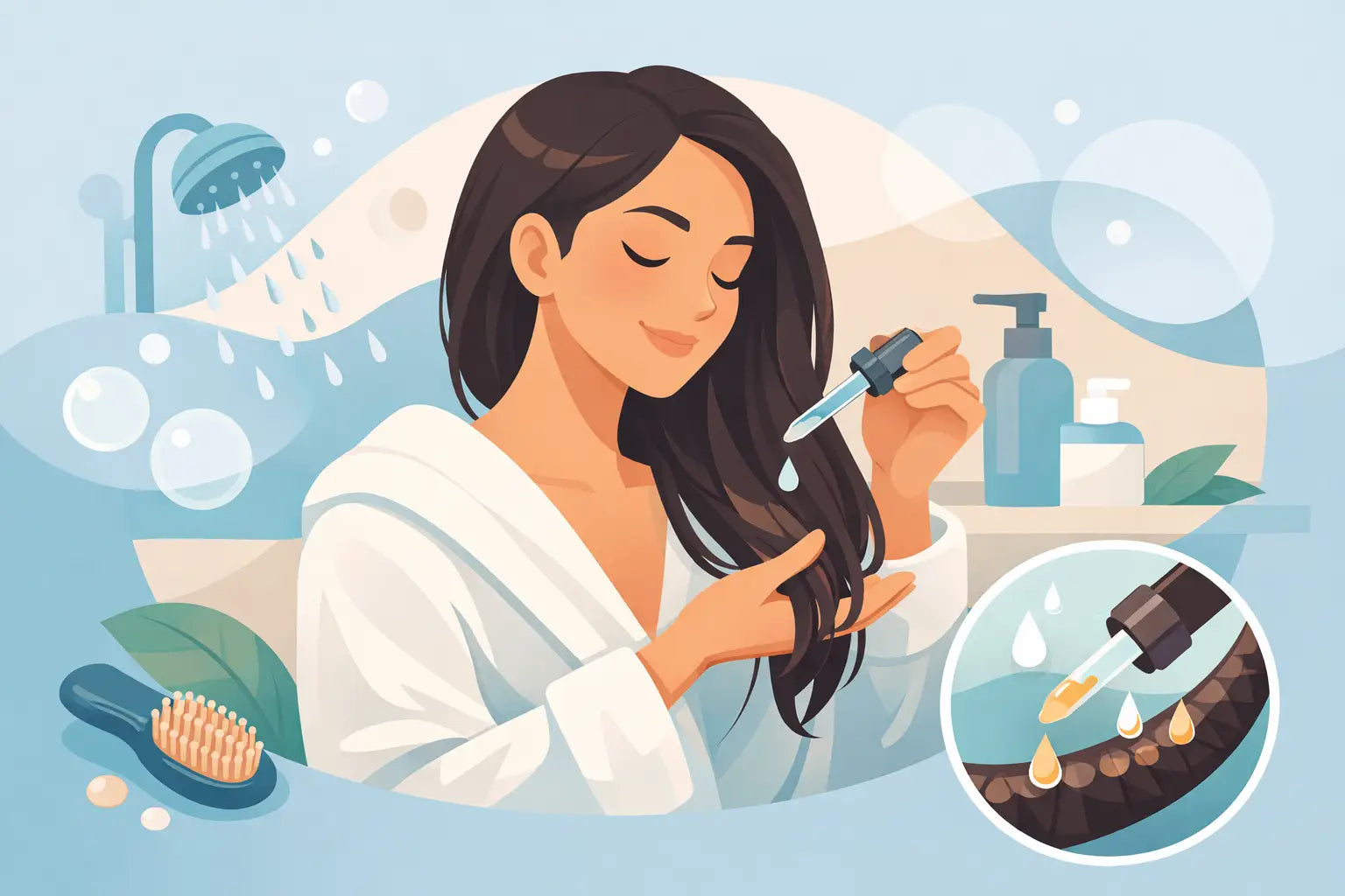 Haarserum nach Haarwäsche richtig anwenden