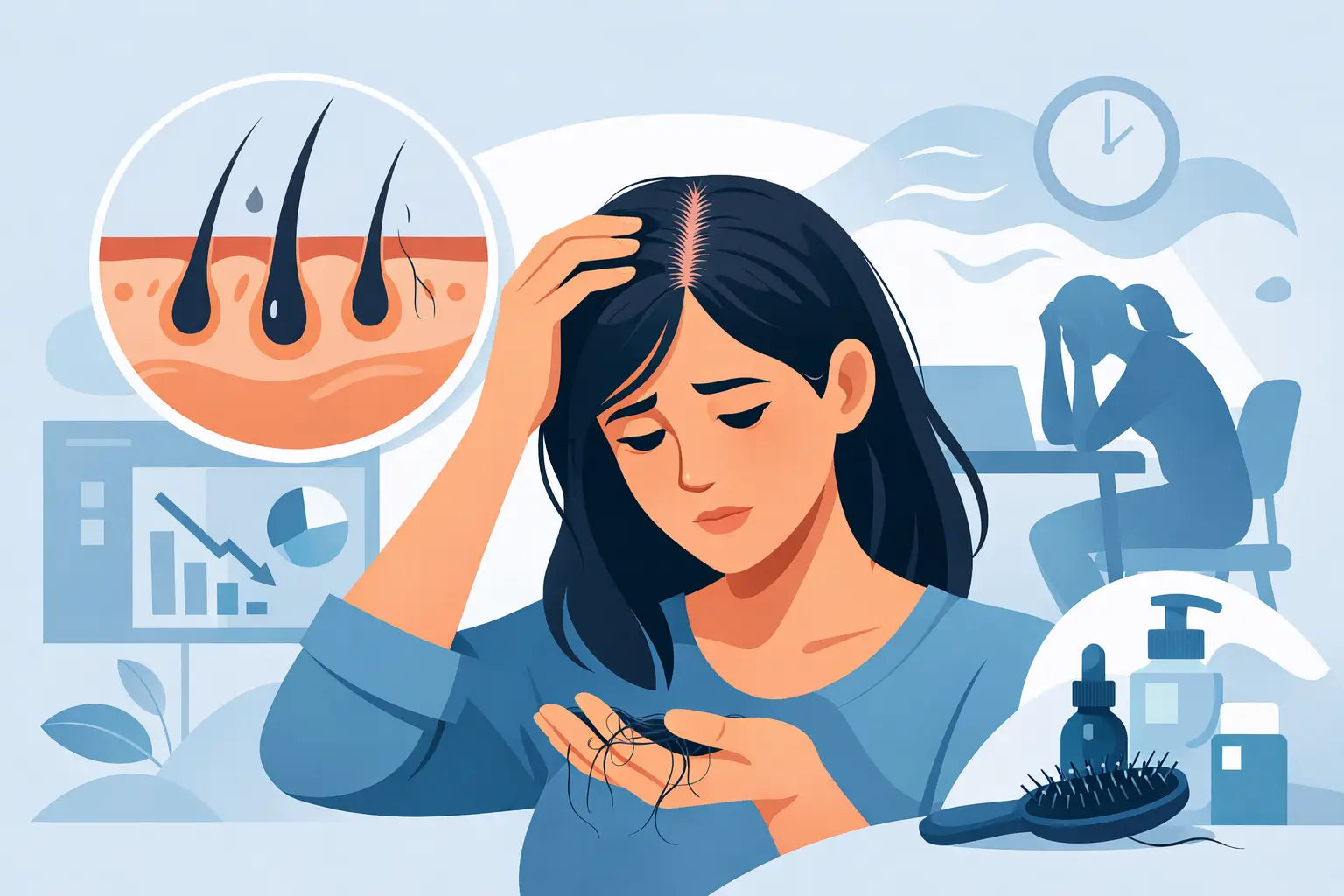Fallstudie zu stressbedingtem Haarverlust